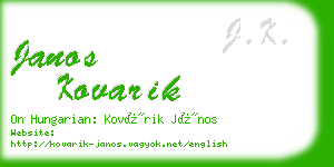 janos kovarik business card